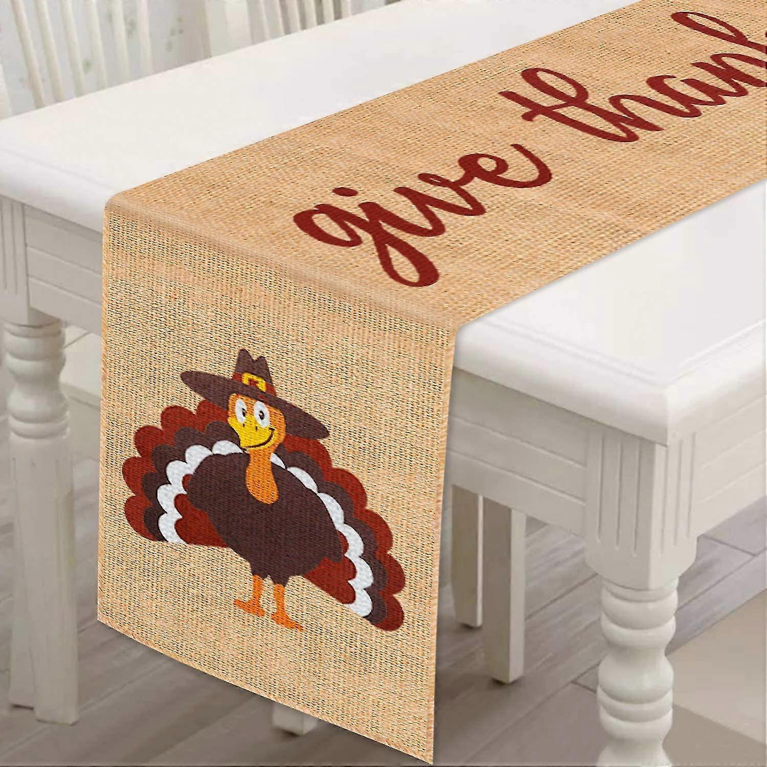 Thanksgiving Decorations Burlap Thanksgiving Table Runner - 33x183cm Thanksgiving Table Decor