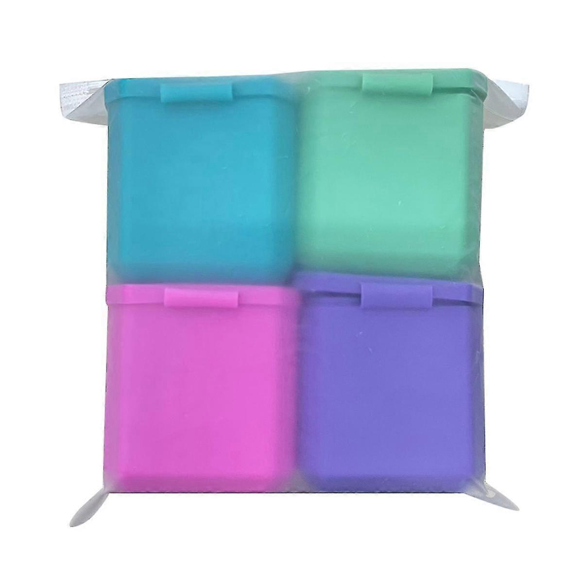 4pcs Dip Containers, 4oz Silicone Salad Dressing Container Dipping Sauce Container With Lids For Picnic Travel