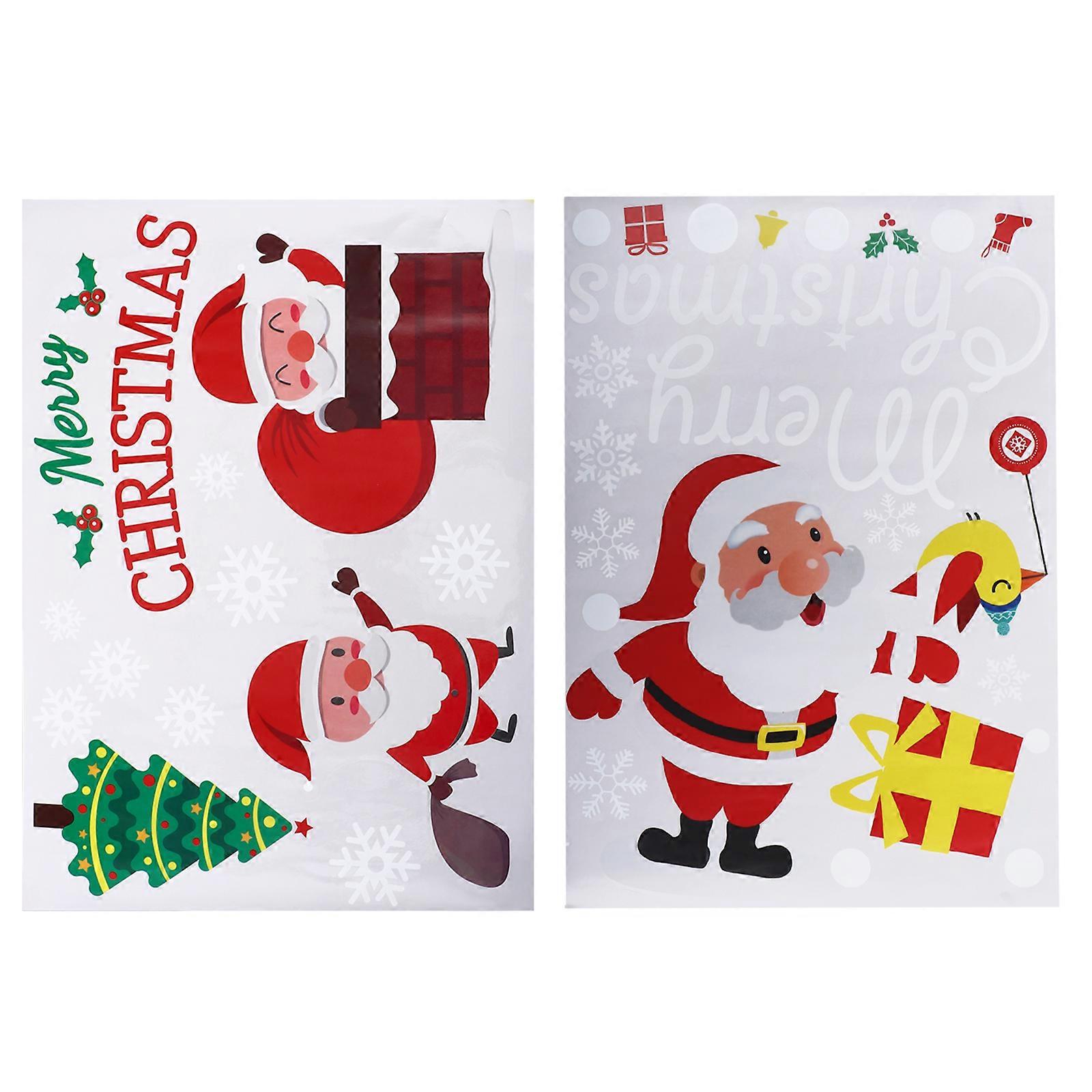 2pcs Durable Christmas Sticker Window Decals Window Sticker (Random Style)