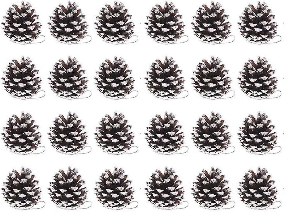 12 sztuk Christmas Pine Cones 1.96 "Snow Tipipped Natural Pine Cones Wood Frosted Pine Cone Ornaments"