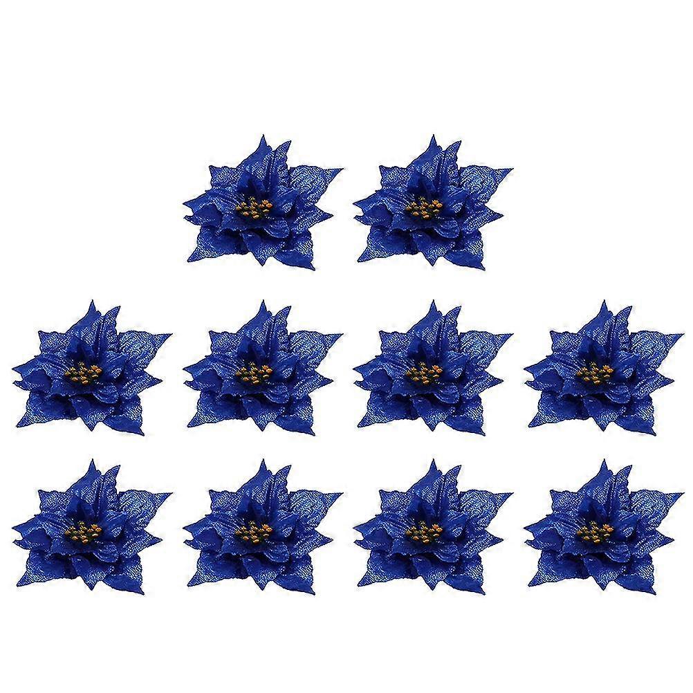 10 db esküvői dekoráció mesterséges csillogó mikulásvirág Mikulásvirág virág műmikulásvirág karácsonyfa mikulásvirág