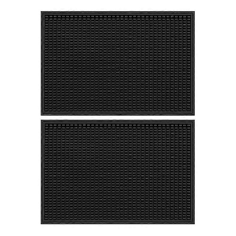 2Pcs Silicone Non-Slip Drainage Bar Mat Set Modern Minimalist Design Insulated Coaster for Wine Glas