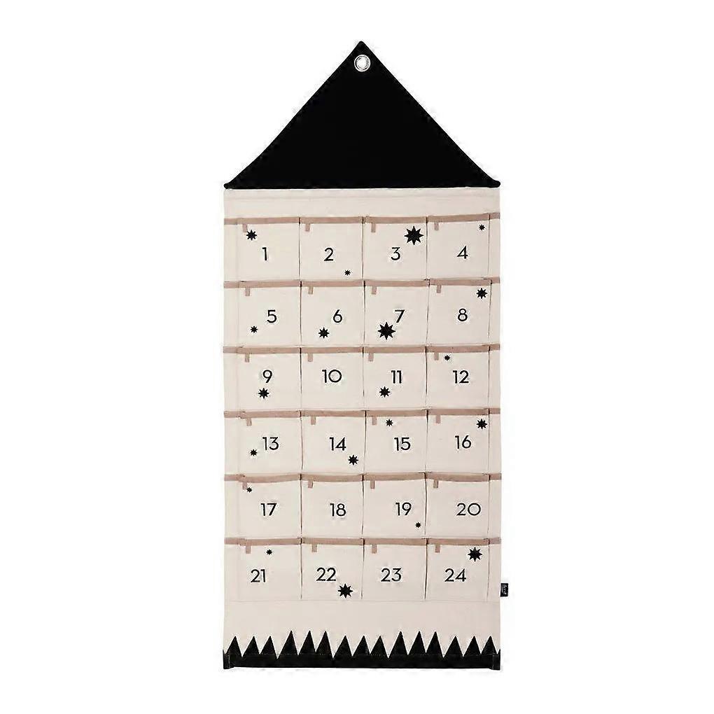 2023 Advent Calendar Xmas Advent Count Down Calendar 24 Pockets Hanging Snacks Candies Biscuits Organizer Wall Pocket Winter Decoration