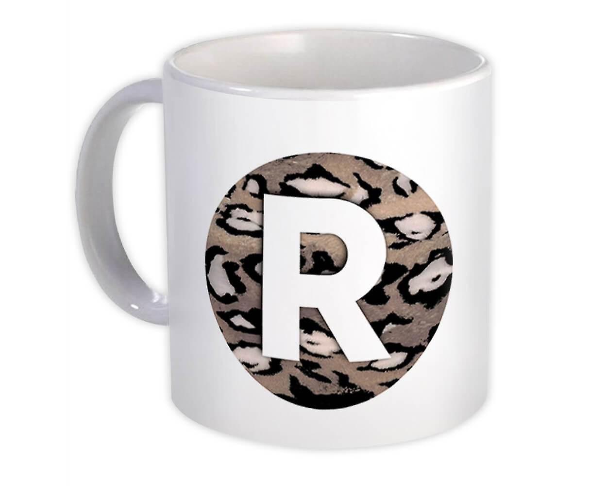 Hediye Kupa: Monogram Harf R Cheetah