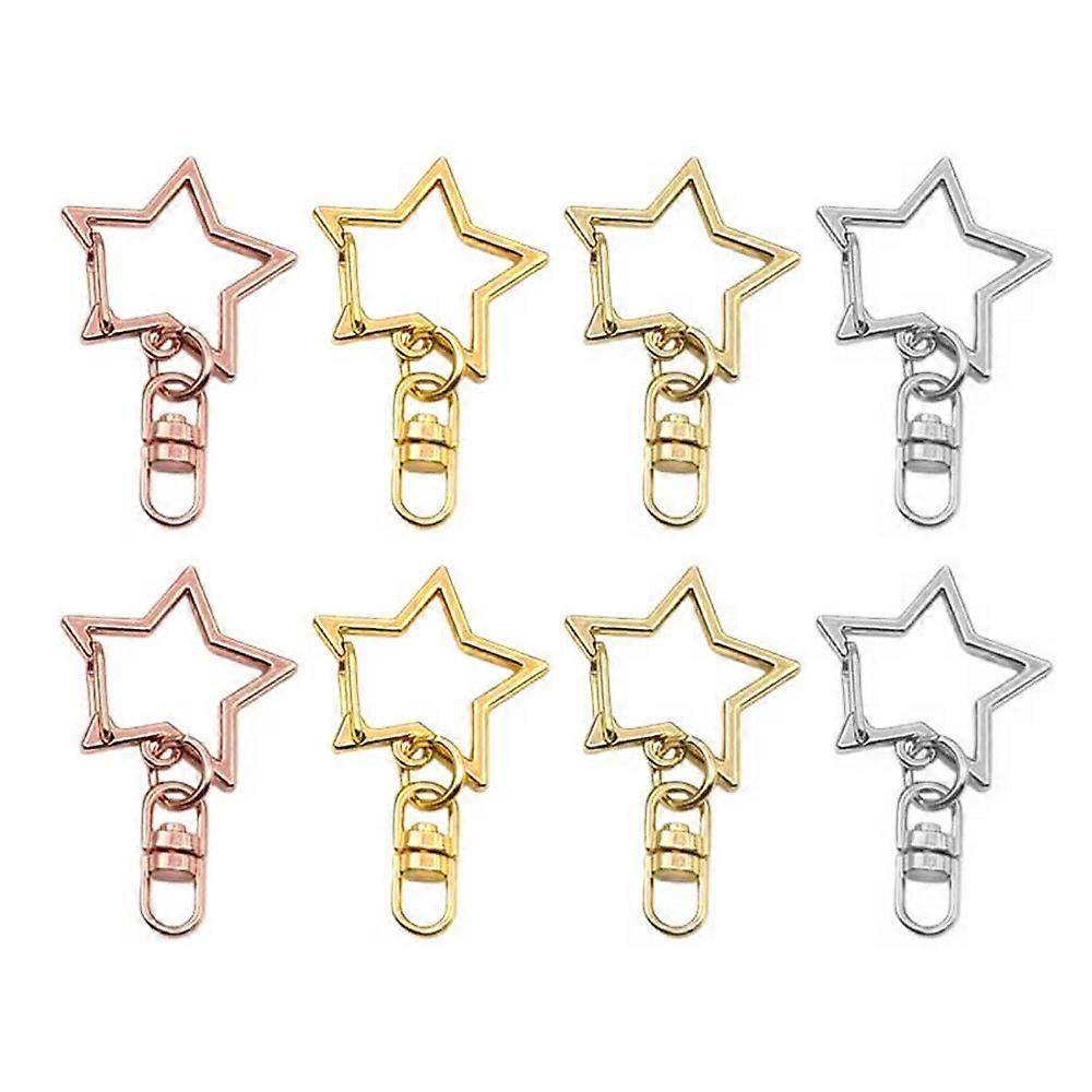 Metal Star Design Spring Snap Keychain Clip - DIY Key Chains Accessories