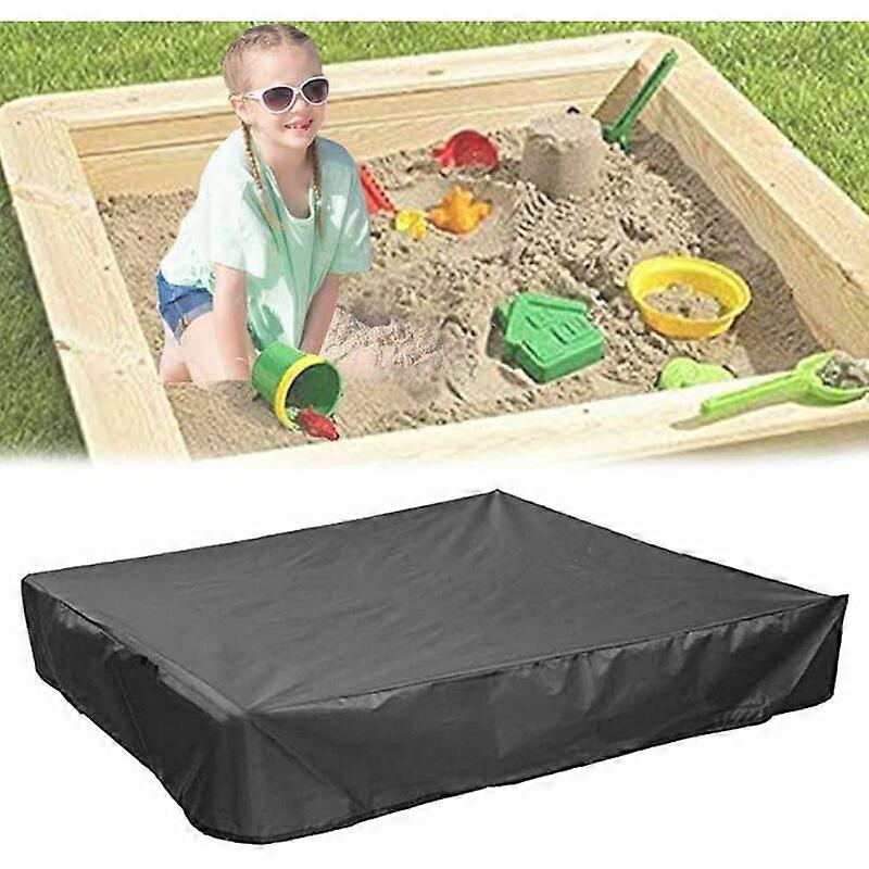 Square Sandpit Cover with Drawstring, Square Dustproof Canopy, Beach Sandpit, Waterproof Swimming Pool Cover, Green (59.05 x 59.05, Black)