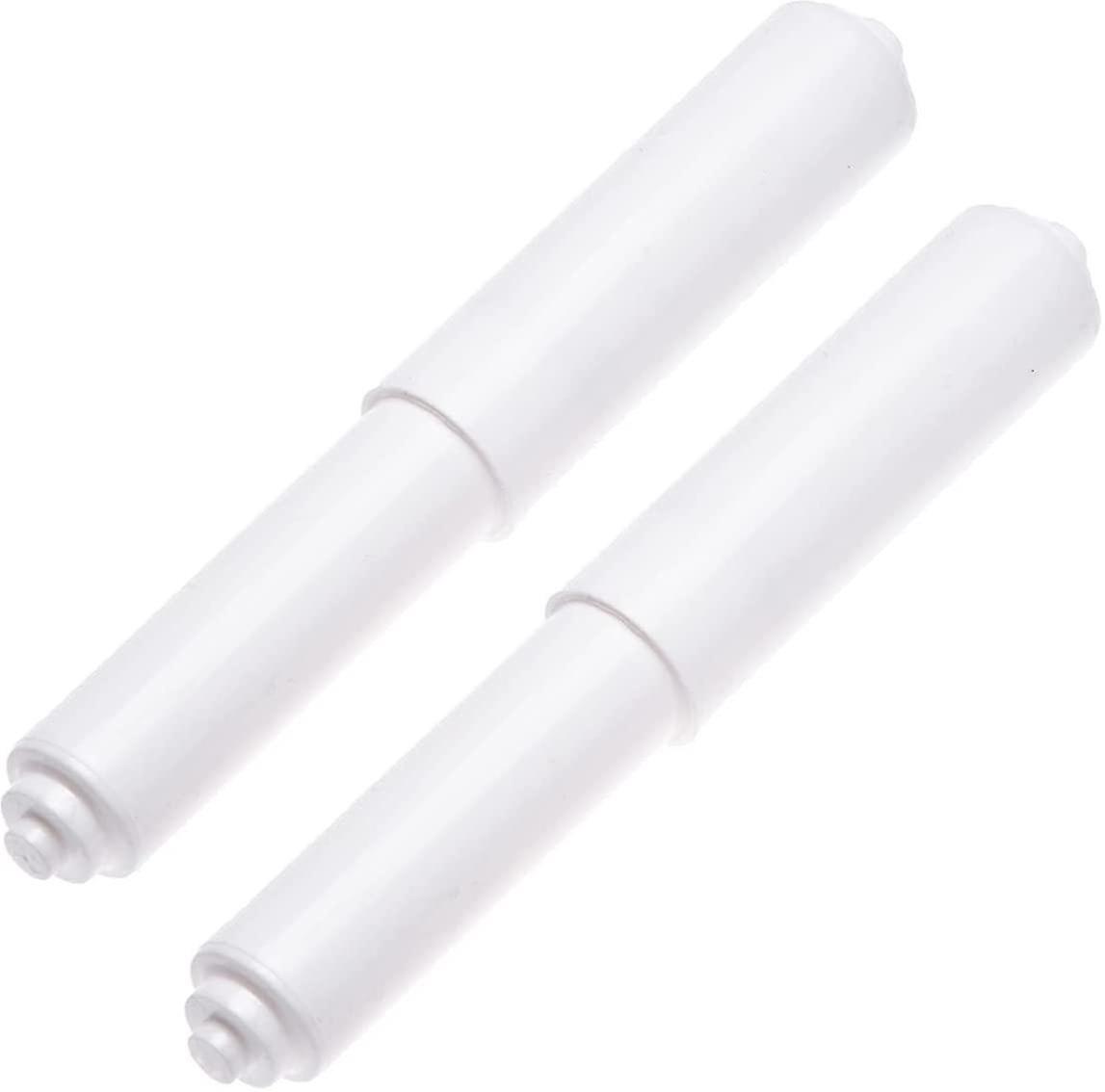 2 Pack - White Toilet Paper Holder Spring Loaded Roller