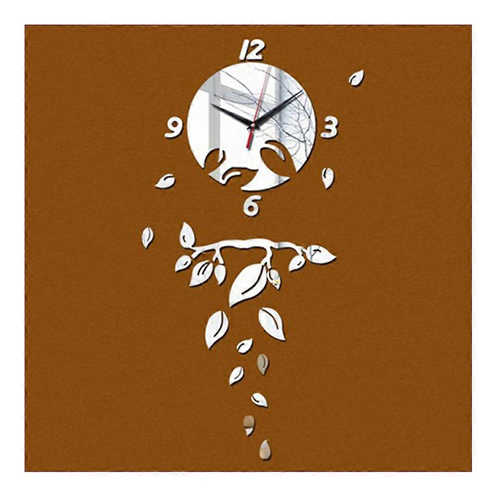 Zegar ścienny Salon Dekoracja Lustro Liść