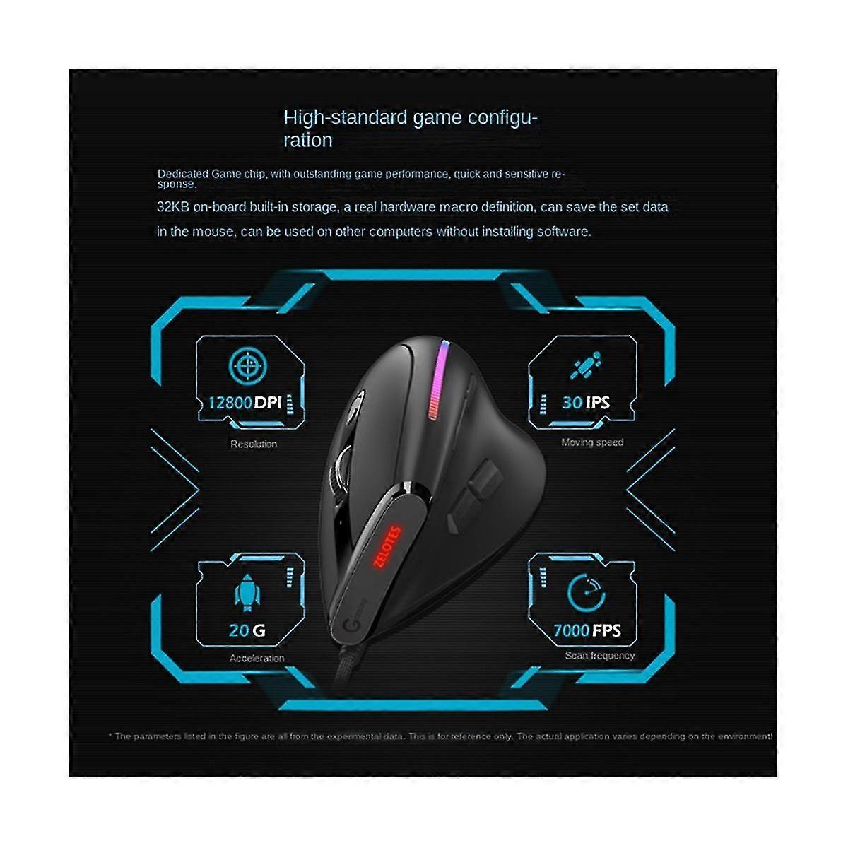 T-50 Wired Vertical Rgb Gaming Optical Mouse 9 Button Vertical Ergonomic Mouse Suitable For Computer Gaming Office