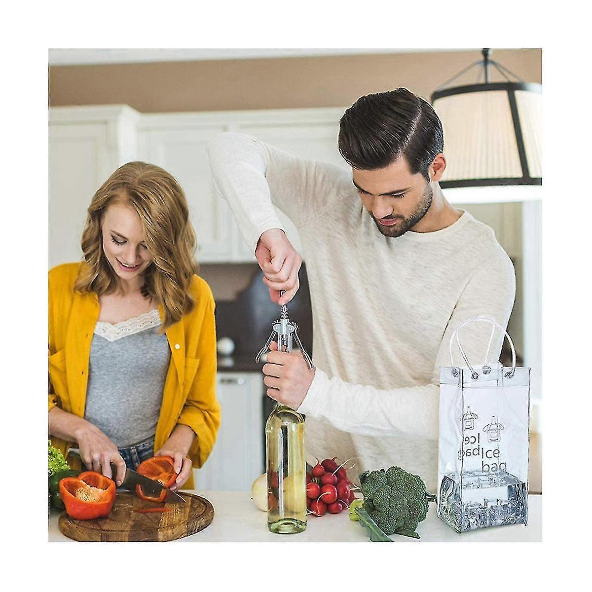 Ice Wine Bag Portable Collapsible Clear Wine Pouch Cooler With Handle For Party,outdoor,champagne,cold Beer,2pack
