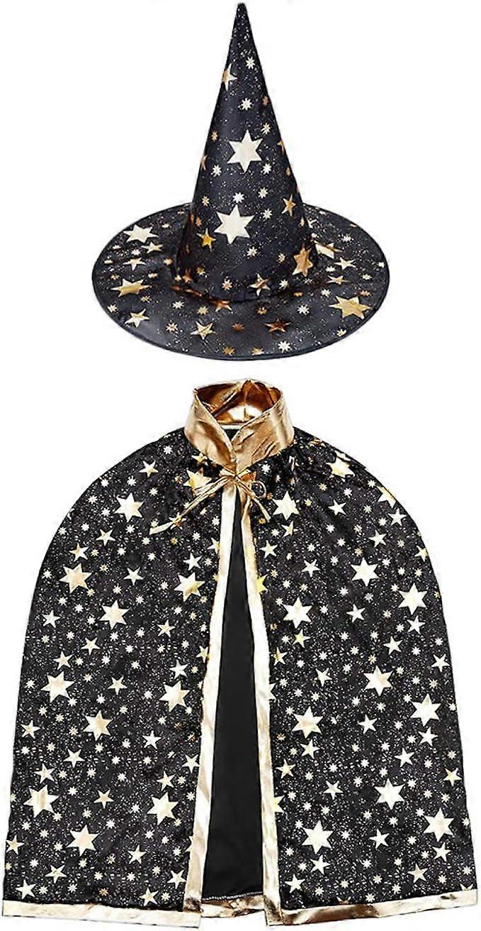 Kensty mantello da mago con cappello, costume di halloween per bambini, mantello da mago per bambini, oggetti di scena di halloween