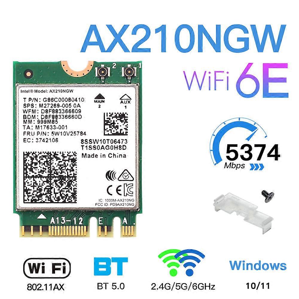 Dual Band WiFi 6 Intel AX200 2974Mbps Bluetooth 5.2 WiFi 6E AX210 Wireless M.2 802.11ax MU-MIMO NGFF Laptop Wlan WiFi Card Win10