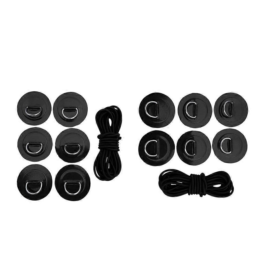 12Pcs D- Pad Patch & 2x Elastic Bungee Rope For Inflatable Canoe Boat