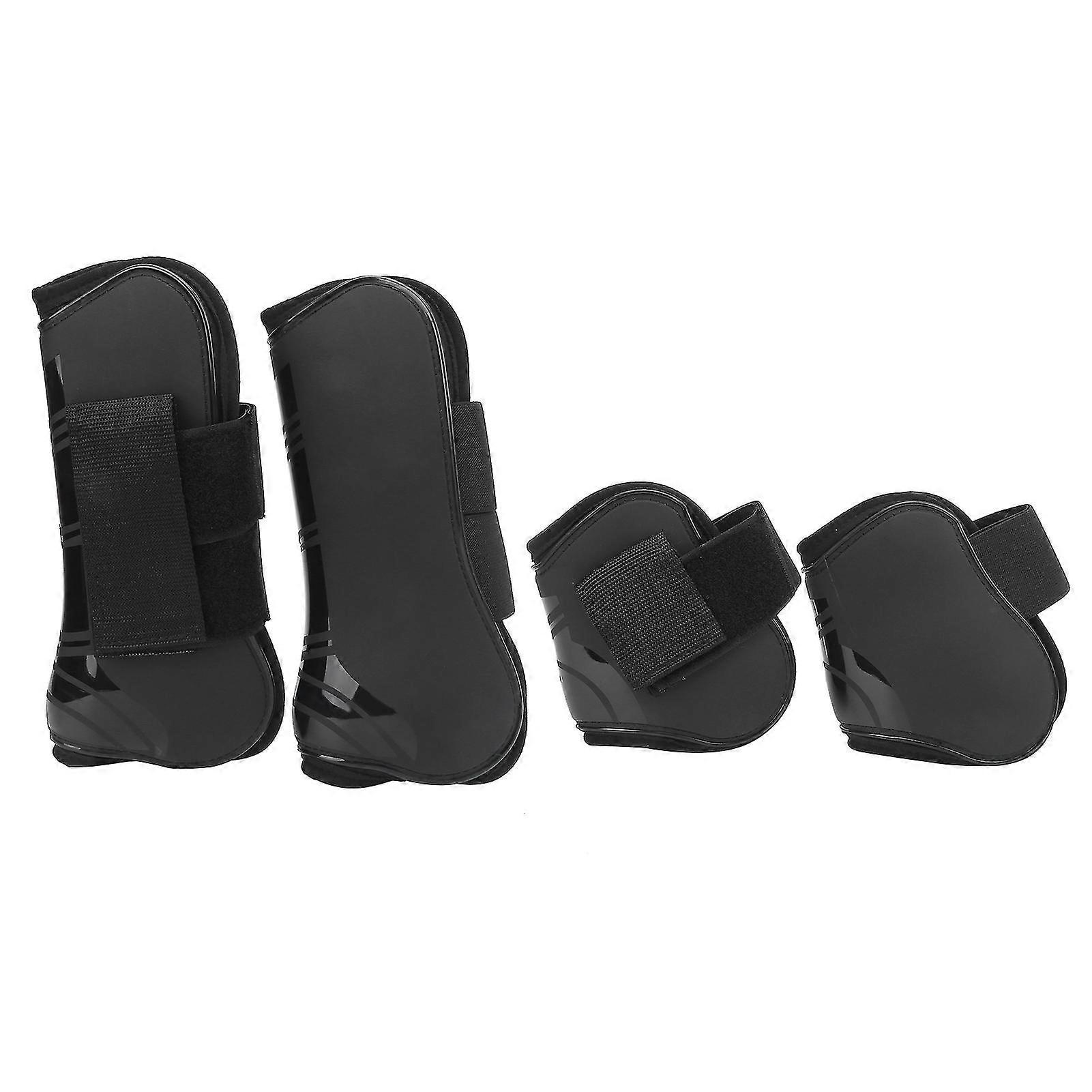4 PCS Horse Tendon Boots for Adjustable Leg Protection suitable for Exercise,Training,Jumping - Black