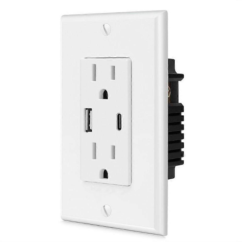 US Standard Wall Socket USB Type A Type C Charge Power Adapter High Speed Duplex Outlets 15A 125V