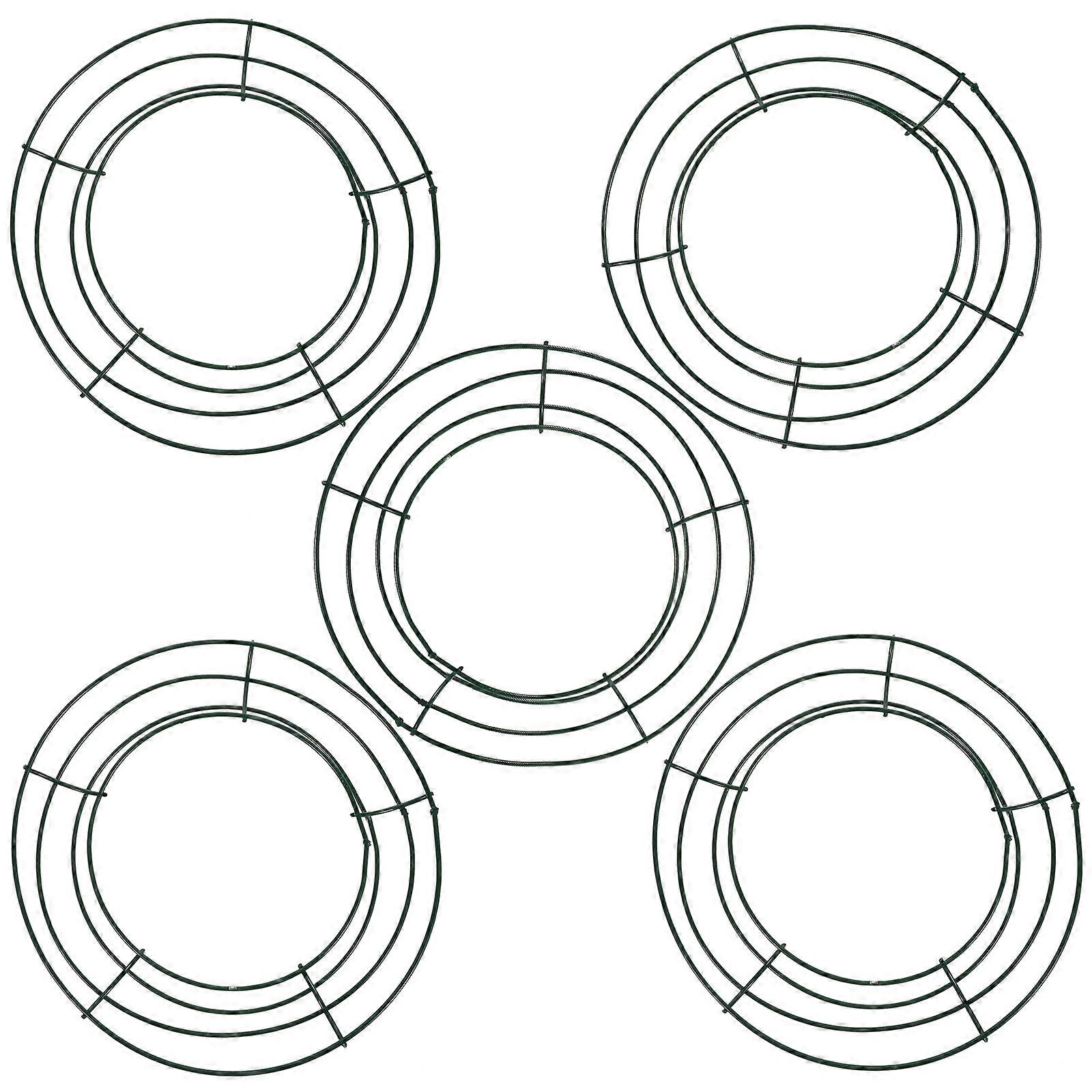5Pcs Iron Wreath Frame Round Wire Wreath Making Ring DIY Macrame Floral Crafts