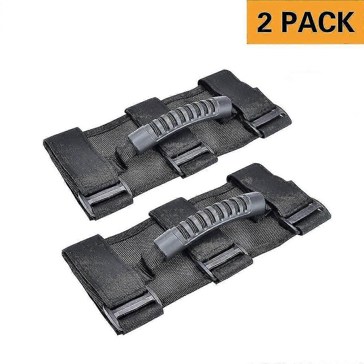 Haltegriff-Set für Jeep Wrangler Überrollbügel (2er-Pack), einfach zu montierendes 3-Gurt-Design für Modelle 1987-2018, Wrangler-Zubehör (Schwarz)