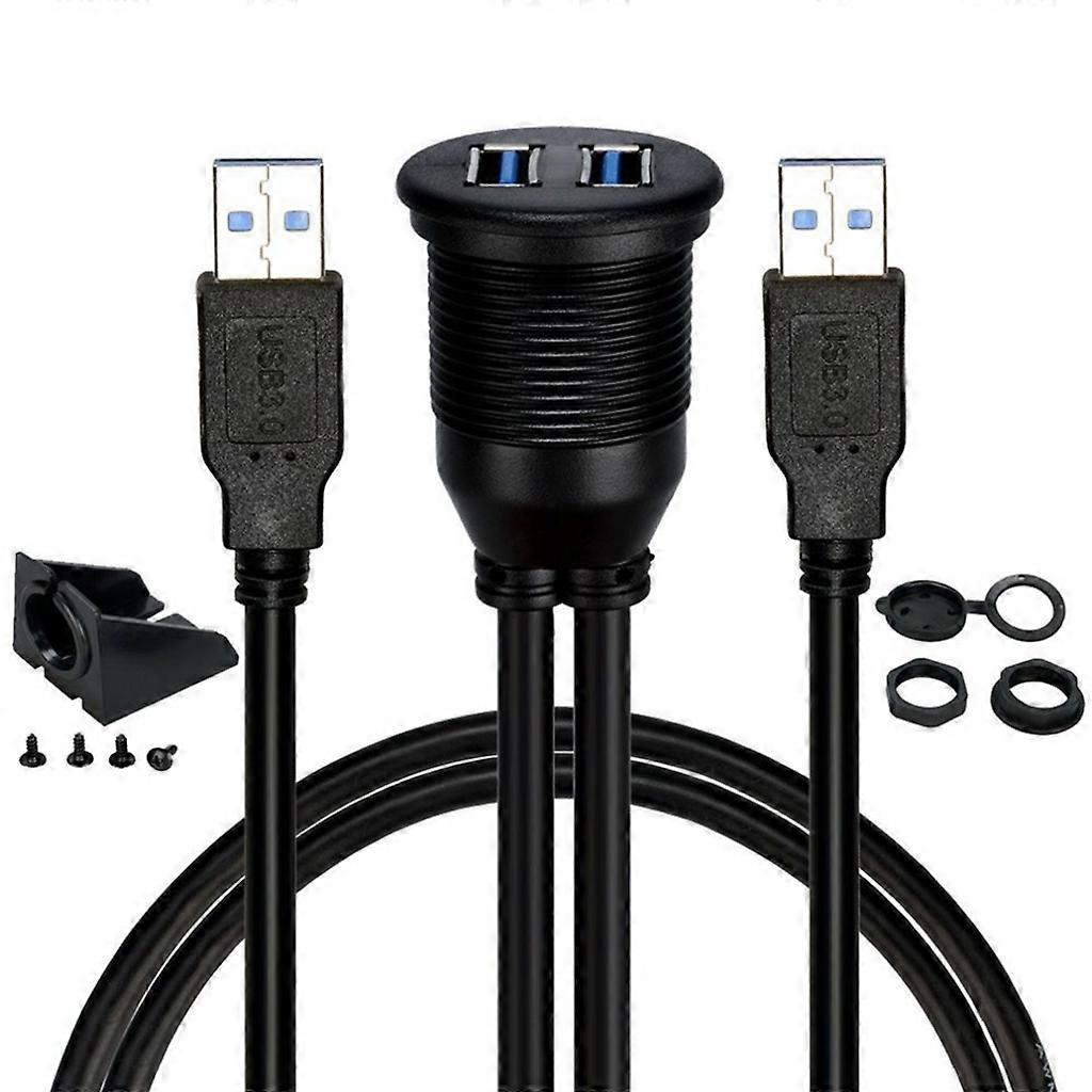 مزدوج USB 3.0 ذكر إلى USB 3.0 أنثى لوحة القيادة سيارة دافق جبل كابل تمديد