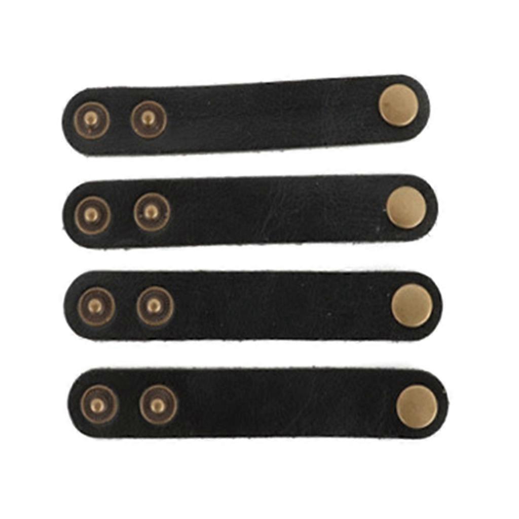 4Pcs Leather Cable Straps Cable Tie Wraps Cord Management Holder Keeper