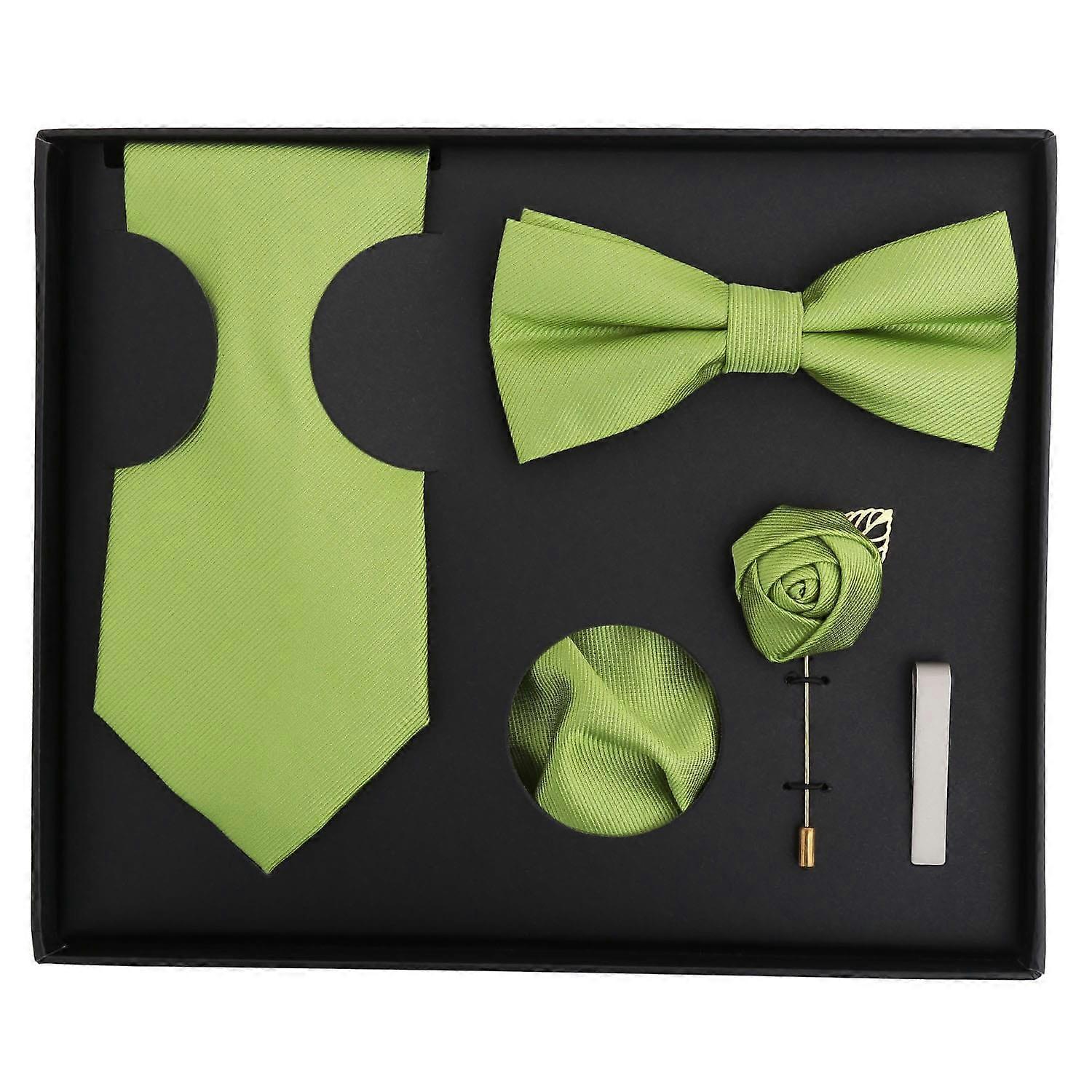 Moss Green Plain Twill Tie 5pc Gift Box Set