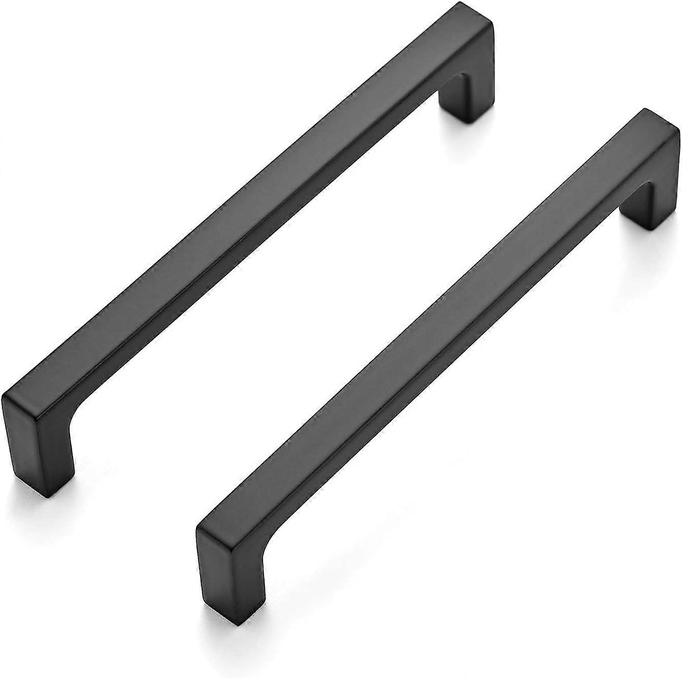 10 Pack Solid 5 Inch Square Kitchen Cabinet Pulls, Matte Black Cabinet Pulls, Drawer Pulls, Kitchen Cabinet Hardware, Flat Black Kitchen Pulls