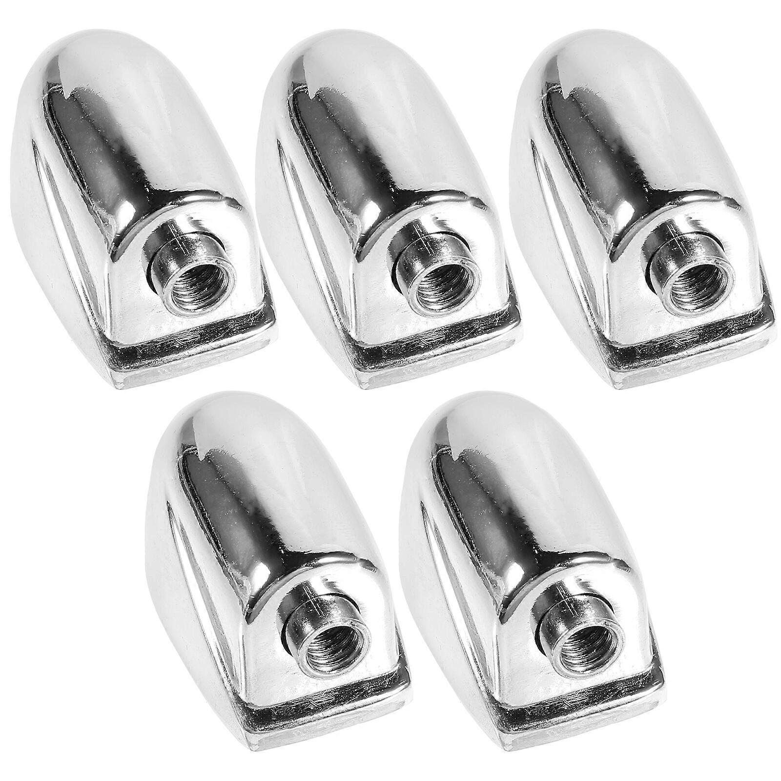 5 Pcs Single-end Snare Drum Lug Ear Claw Hooks Connector Drum Set Parts Accessories Replacement WC21 (Silver)