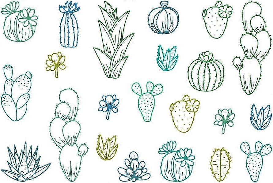 PVC Wall Stickers Wall Decoration Cactus 800x390mm 2pcs/set