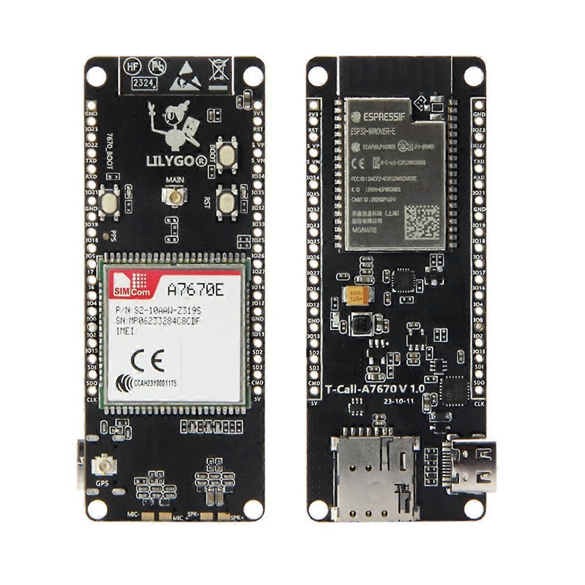 -Ring A7670 4G 2G ESP32 utviklingskort A7670E LTE GSM-nettverk ESP32-WROVER-E WiFi Bluetooth trådløs modul