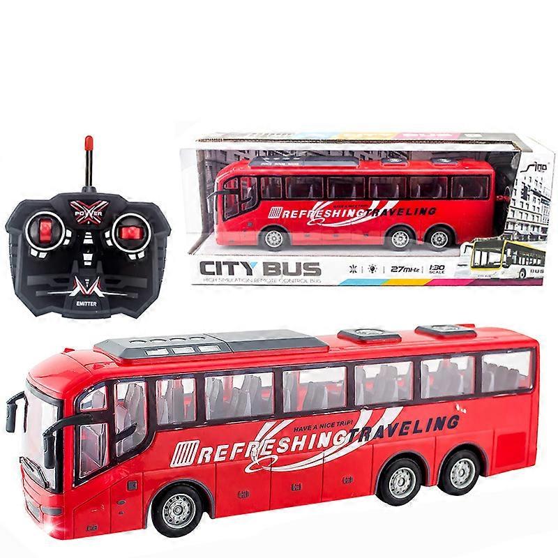 4CH Electric Wireless Remote Control Bus With Light Simulation School Bus Tour Bus Model Toy