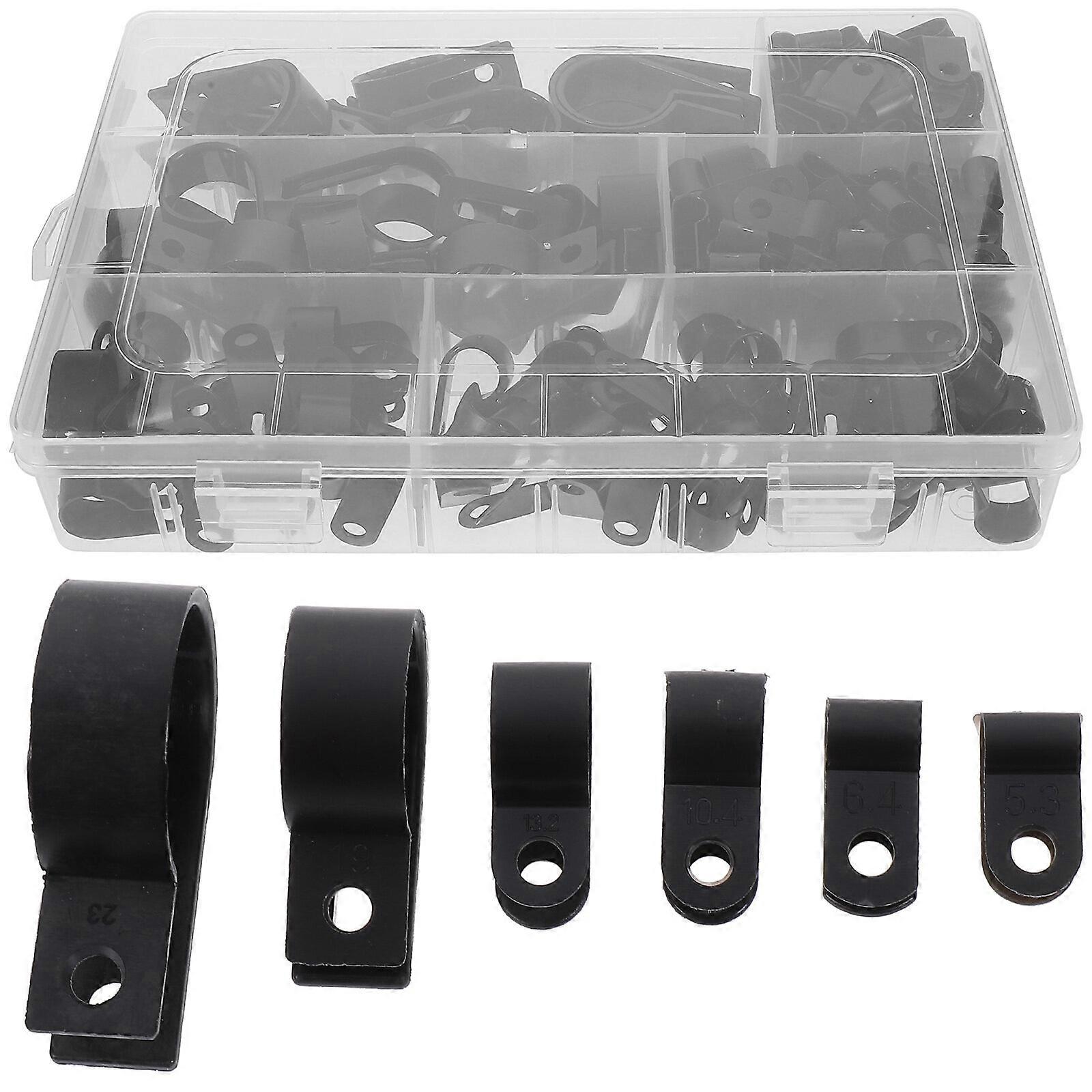 200pcs Cable Clamps Nylon  Cable Clamps Clips Fasteners Wire Clips Assortment Kit