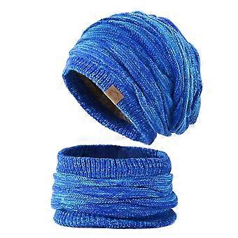Winter Beanie Hats Scarf Set Women Warm Knitted Hat Skull Cap Neck Warmer Thicken Fur Lined Lady Winter Hat Mask Scarf for Women #6