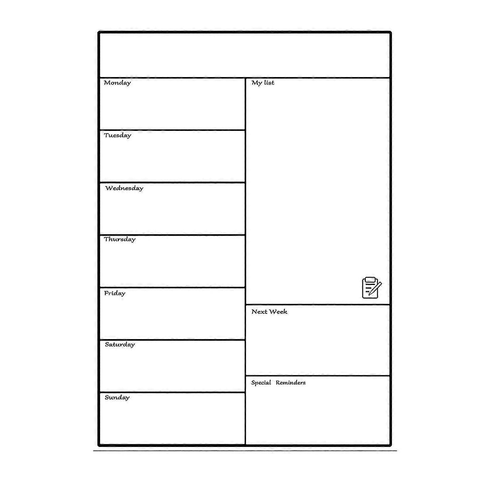 Magnetic Whiteboard Refrigerator Soft Whiteboard Mobile Weekly Planner