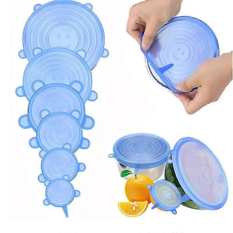 12pcs Silikon-Stretch-Deckel, Futternapf-Abdeckungen, wiederverwendbare lebensmittelsparende Abdeckung, dehnbare multifunktionale Obst- und Gemüse-Frischhalteabdeckung