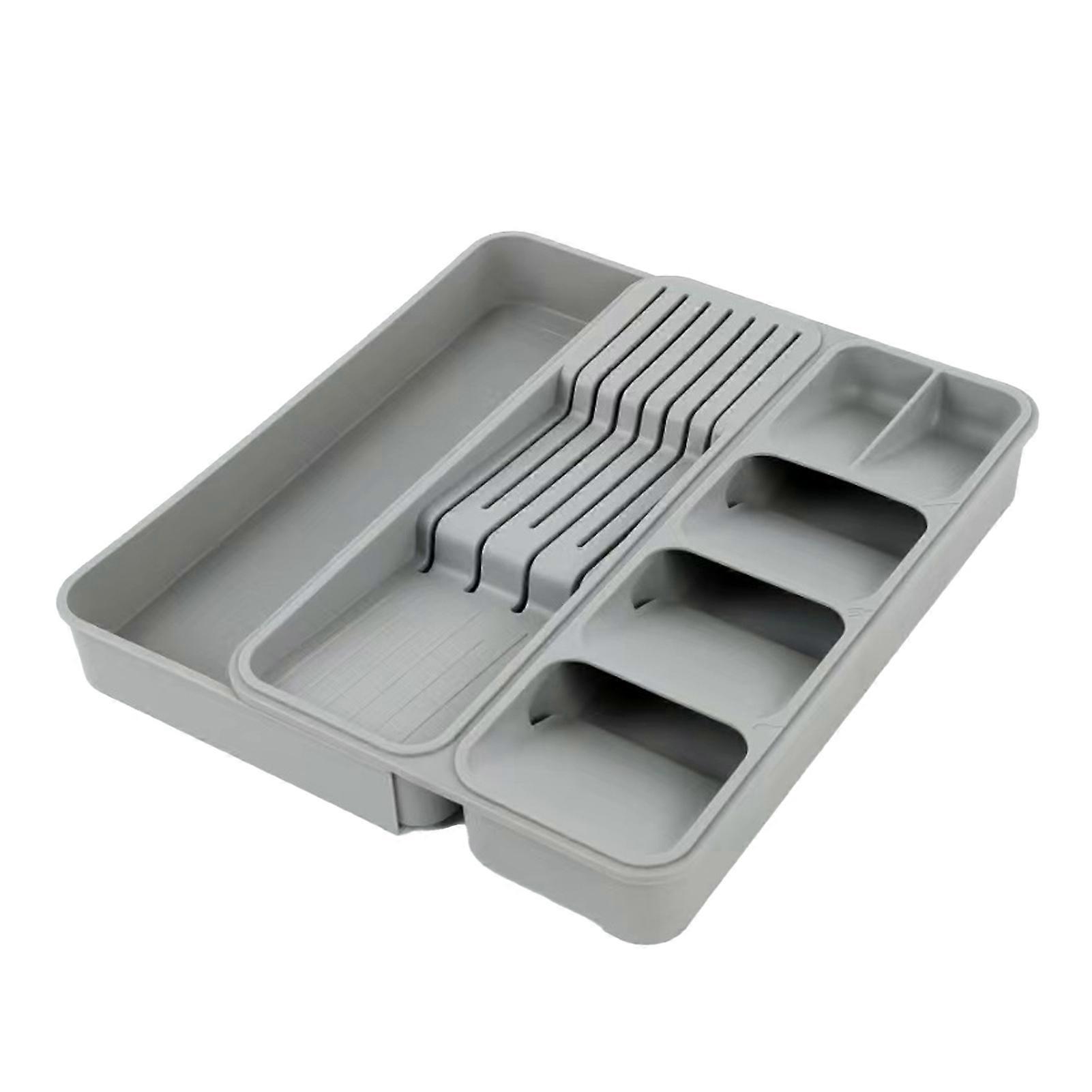 Cutlery Storage Box Classification Organization Expandable Large Capacity Multi Compartments Tableware Tray Fork Chopsticks Spoon Drawer Tableware Org