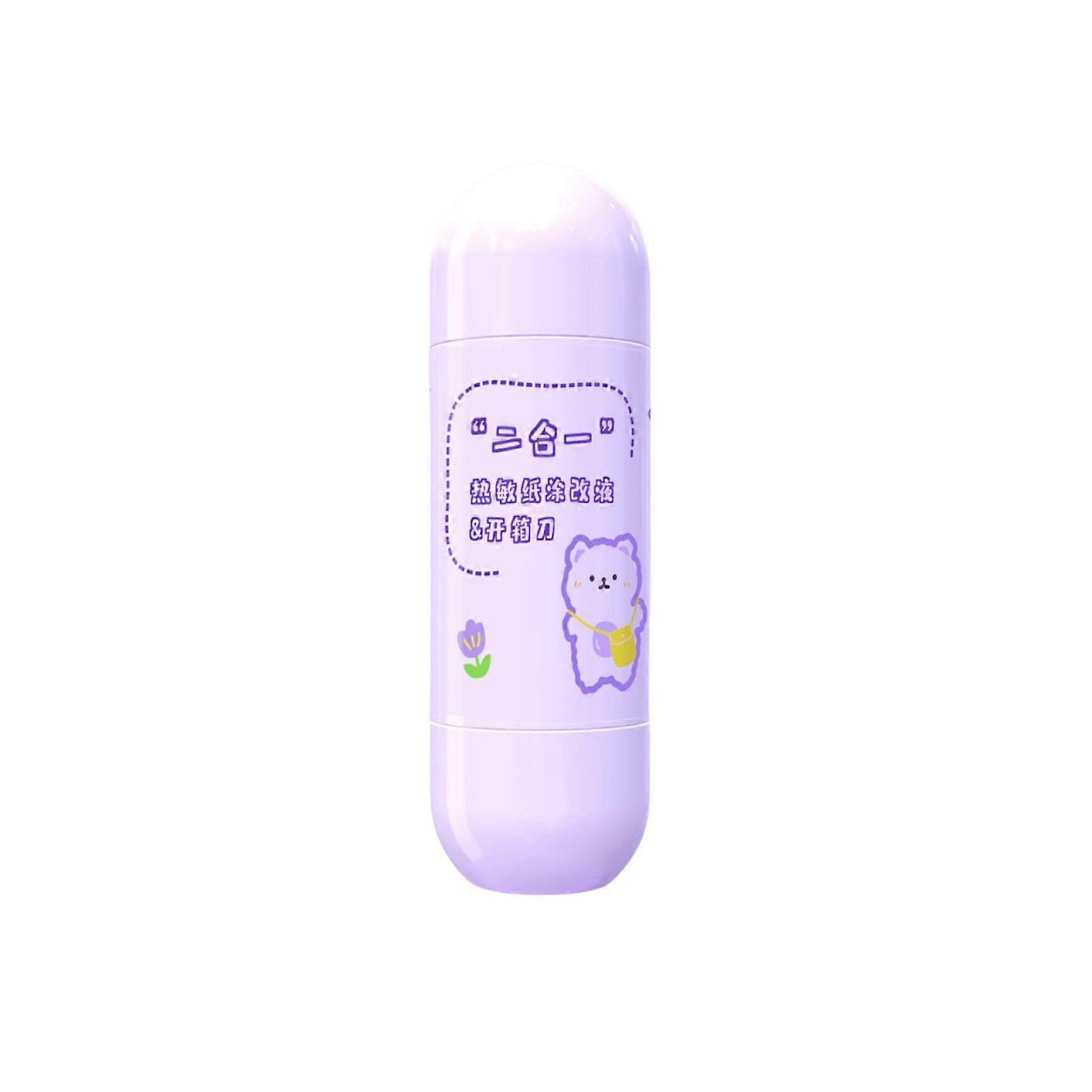 Double-headed Correction Fluid Fast Drying 2 in 1 Good Coverage Anti-leakage Privacy Data Protection Liquid with Cutter for Home QingHai