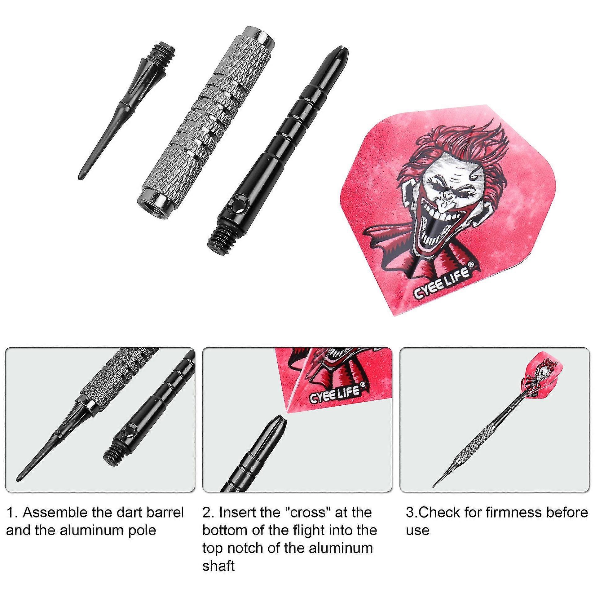 12er-Pack Softdart-Set 12 g, 50 Spitzen + Dart-Tool, professionelle Darts mit Kunststoffspitze für elektronische Dartscheibe