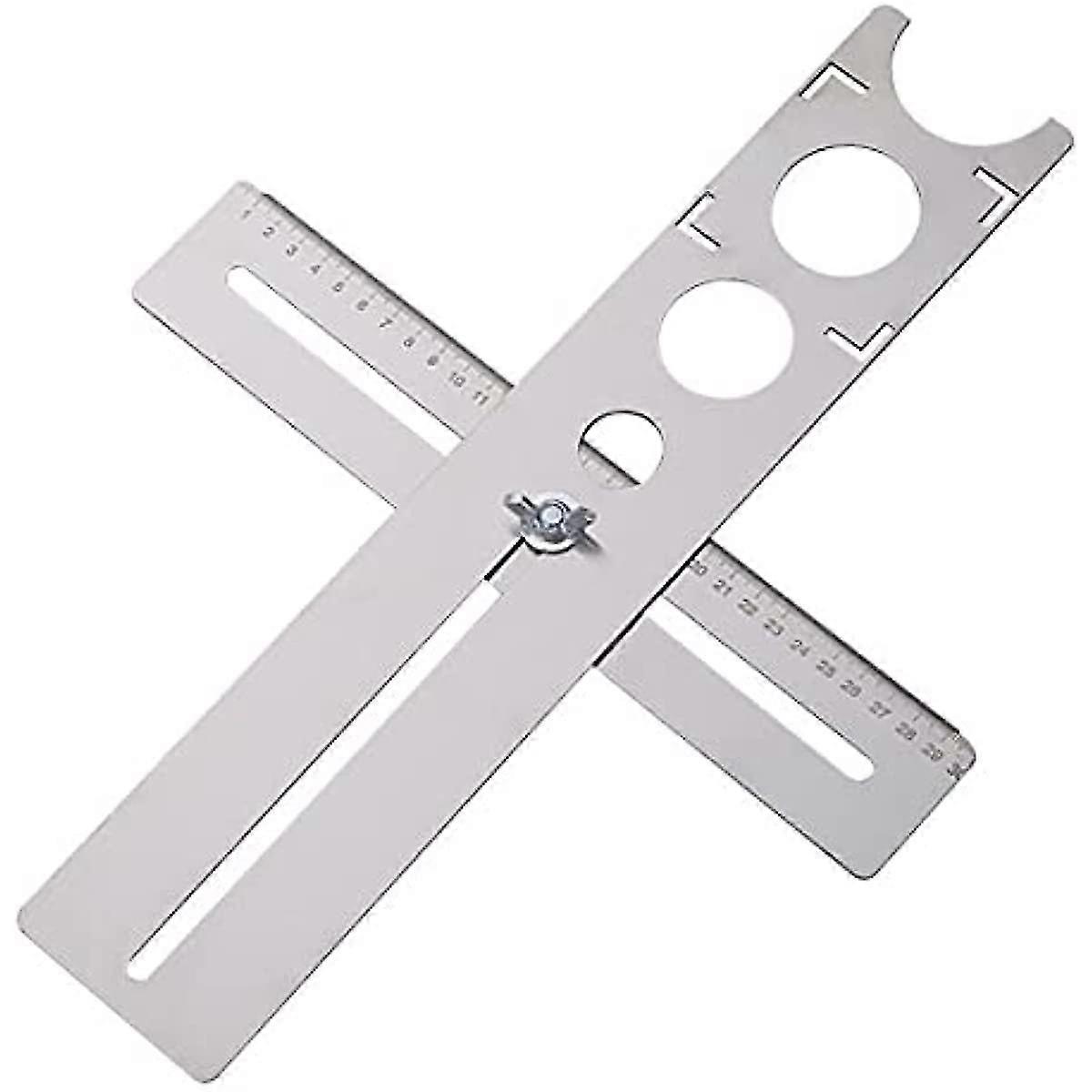 Marble Punching Tool Portable Stainless Steel 360 Layout Tool Ruler