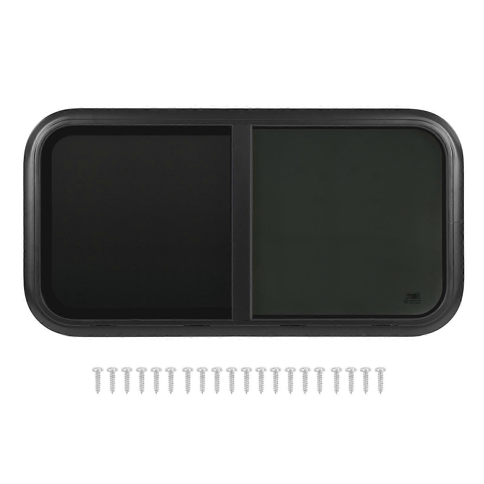 Horizontal Sliding RV Window 35.4 X 17.7in Black Modified Window for Camping Trailer RV