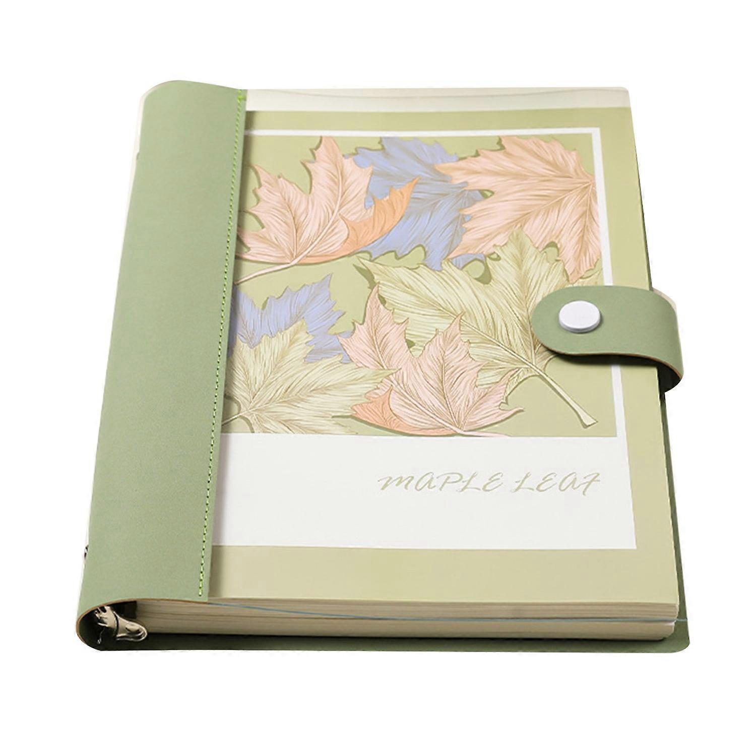A5 B5 Binder Notebook 120 Pages Artificial Leather Cover Lined Loose-leaf Notebook Metal Snap