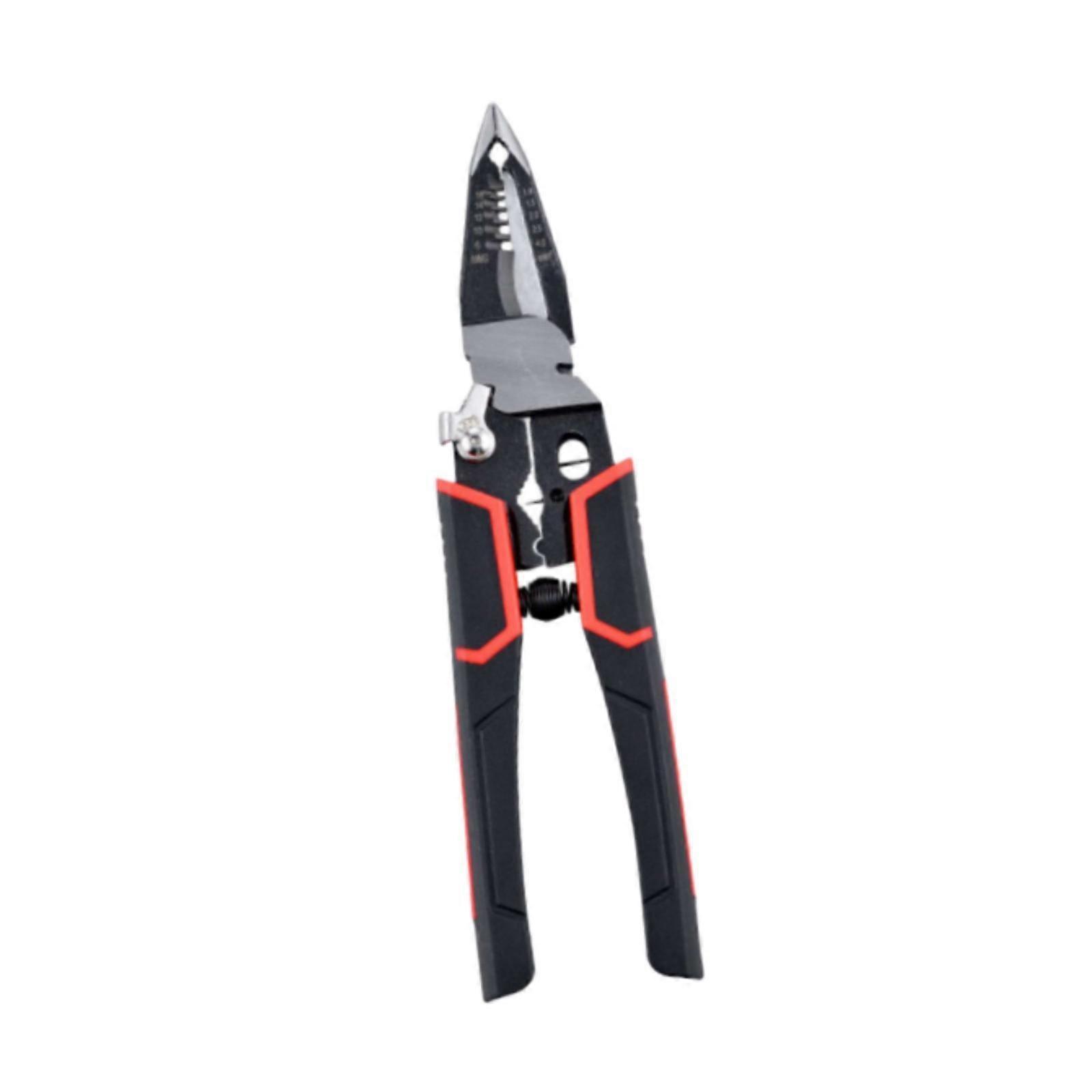 Multipurpose Wire Strippers Wire Cutter Sturdy Portable Cable Cutting Pliers Red