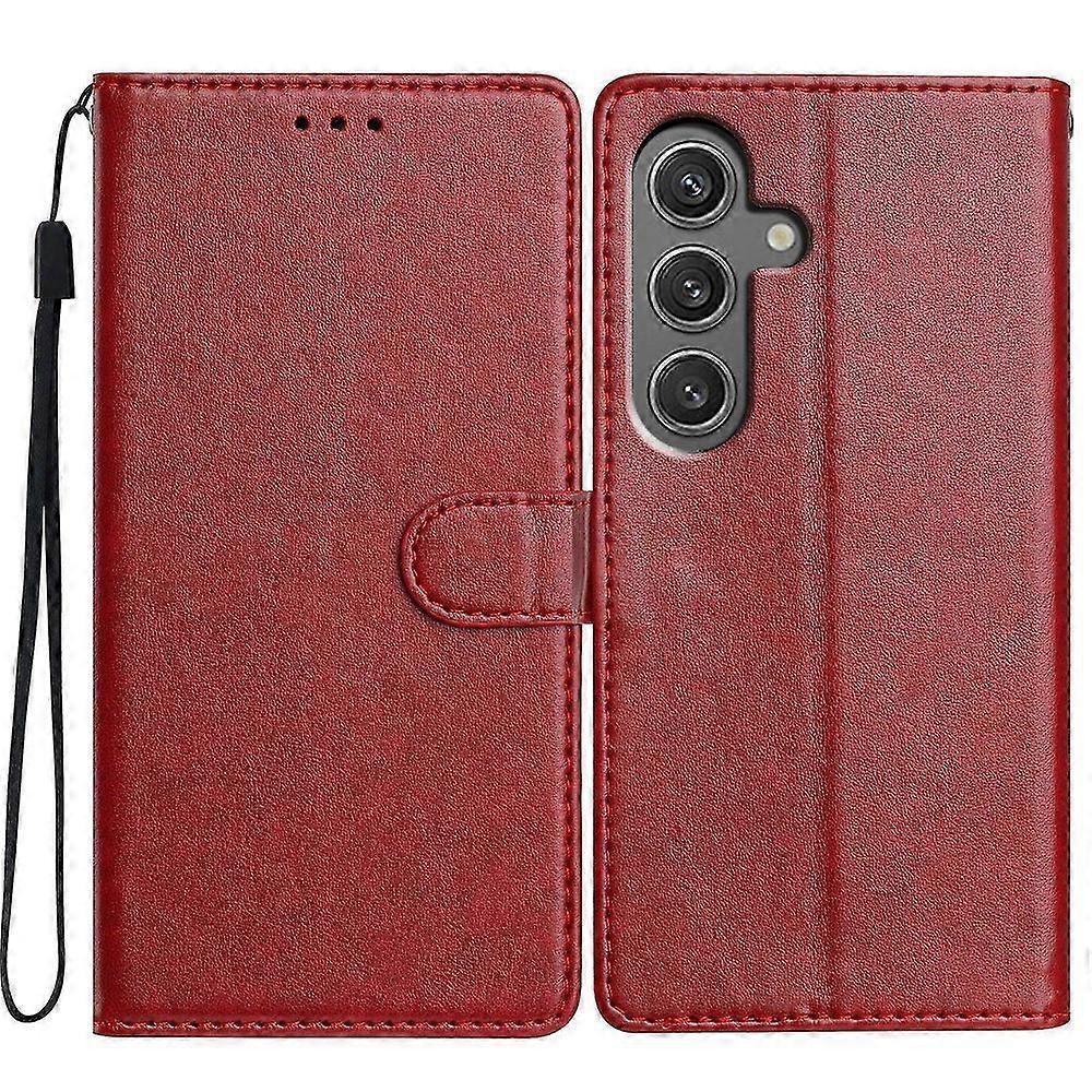 For Samsung Galaxy A25 5G (Global) (161.0x76.5x8.3mm) Leather Phone Case Wallet Stand Cover with Handy Strap