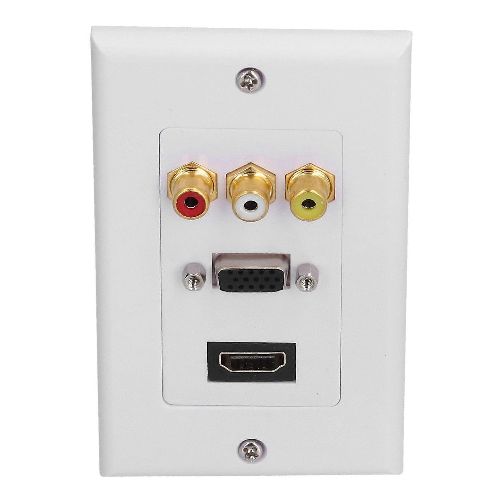 Audio Video Wall Socket ABS Wear Resistant Durable No Welding Required Integrated Multimedia Wall Panel