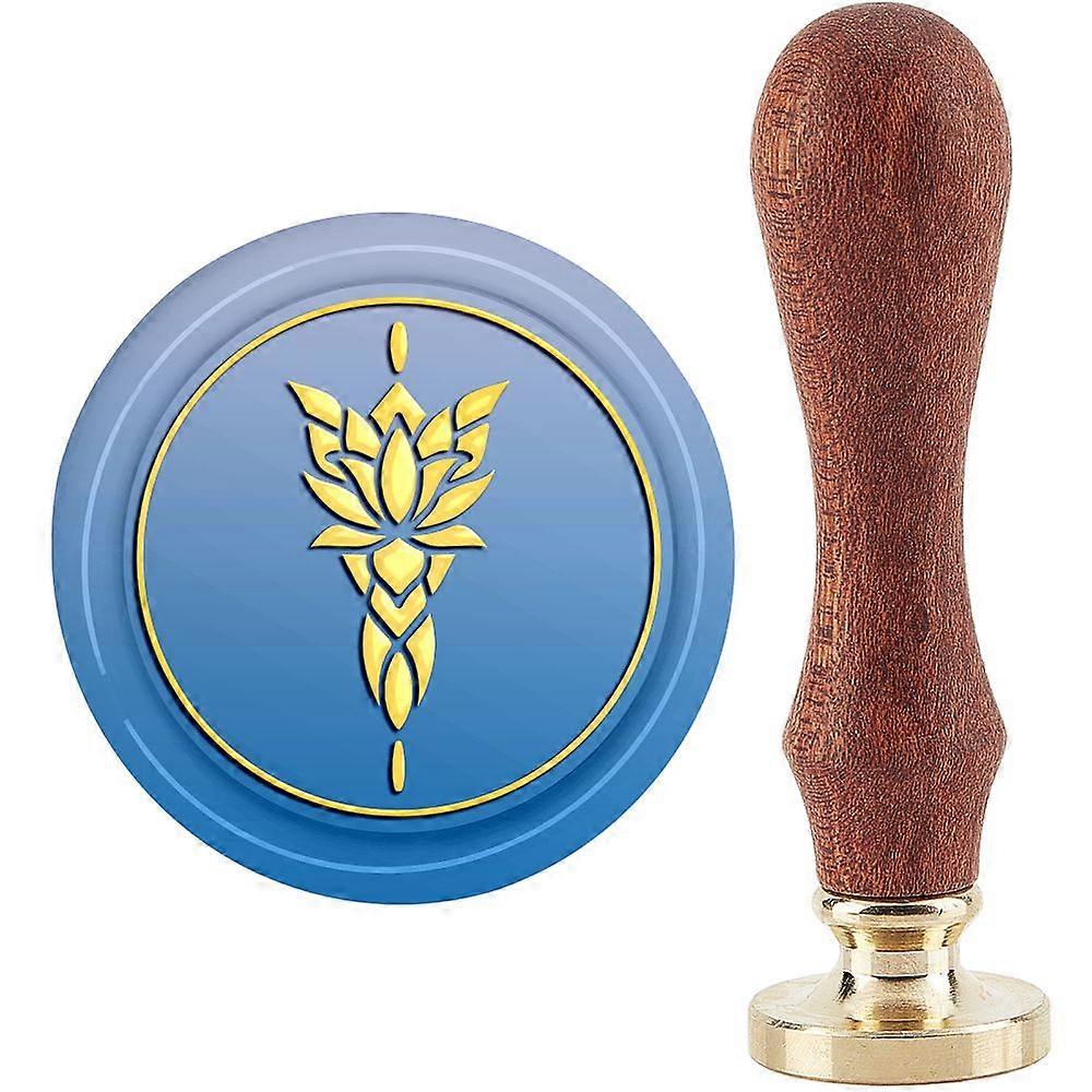 Brass Wax Seal Stamp with Handle for DIY Scrapbooking Lotus Pattern 89x30mm