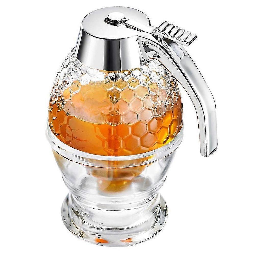 Honey Syrup Dispenser, 200ml Honey Dispenser Jar Container Acrylic Storage Pot No Drip, Moderate Flowbpa Free