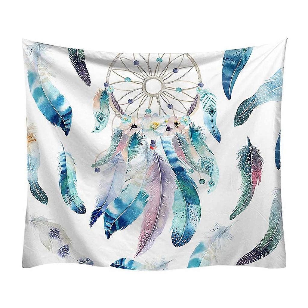 Boho Hippie Tapestry Colorful Dreamcatcher Feather Print Wall Hanging Blanket 200x150cm