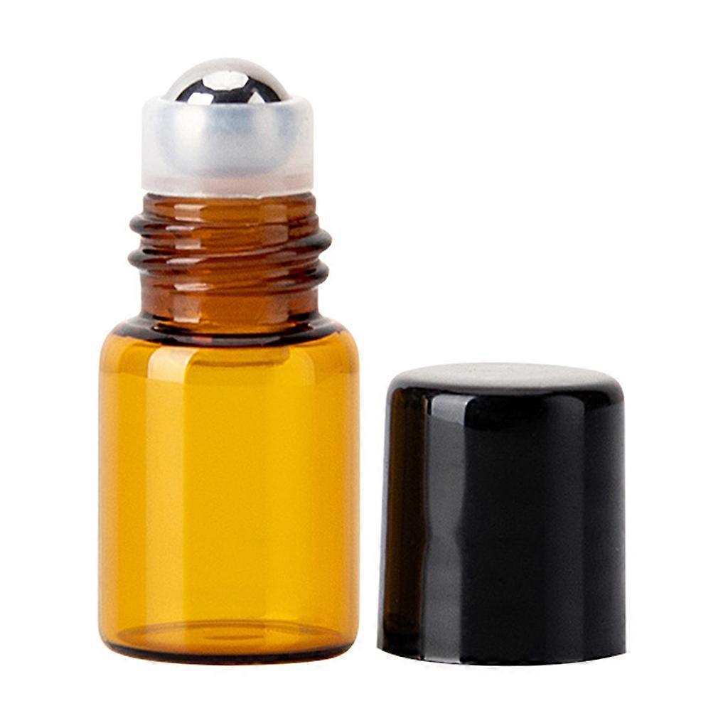Mini Empty Glass Rolling Ball Bottle Essential Oil Perfume Liquid Container Refi Yellow