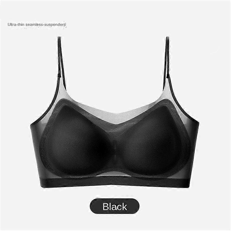 Ultra-Thin Breathable Ice Silk Top Bra Women's Seamless Back Halter Vest Wrap Bra Small Chest Together