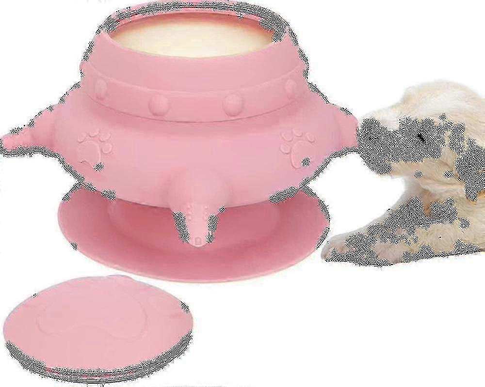 Puppy Feeder Milk Bowl For Nursing Puppy, 4 Teats Puppy Bottles For Multiple Puppies, 240ml Doggie Bubble Feeder --(wr)