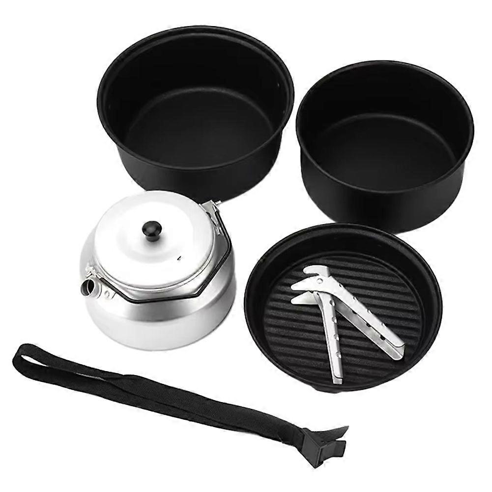 5-Piece Non-Stick Camping Cookware Set with Kettle, Ideal for Outdoor Cooking and Camping Adventure