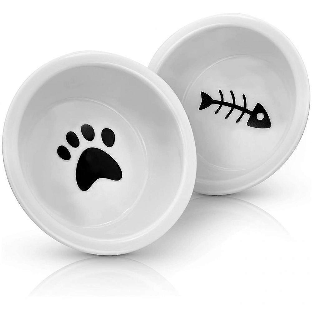 2X Ceramic Replacement Bowls for Bamboo Feeding Station